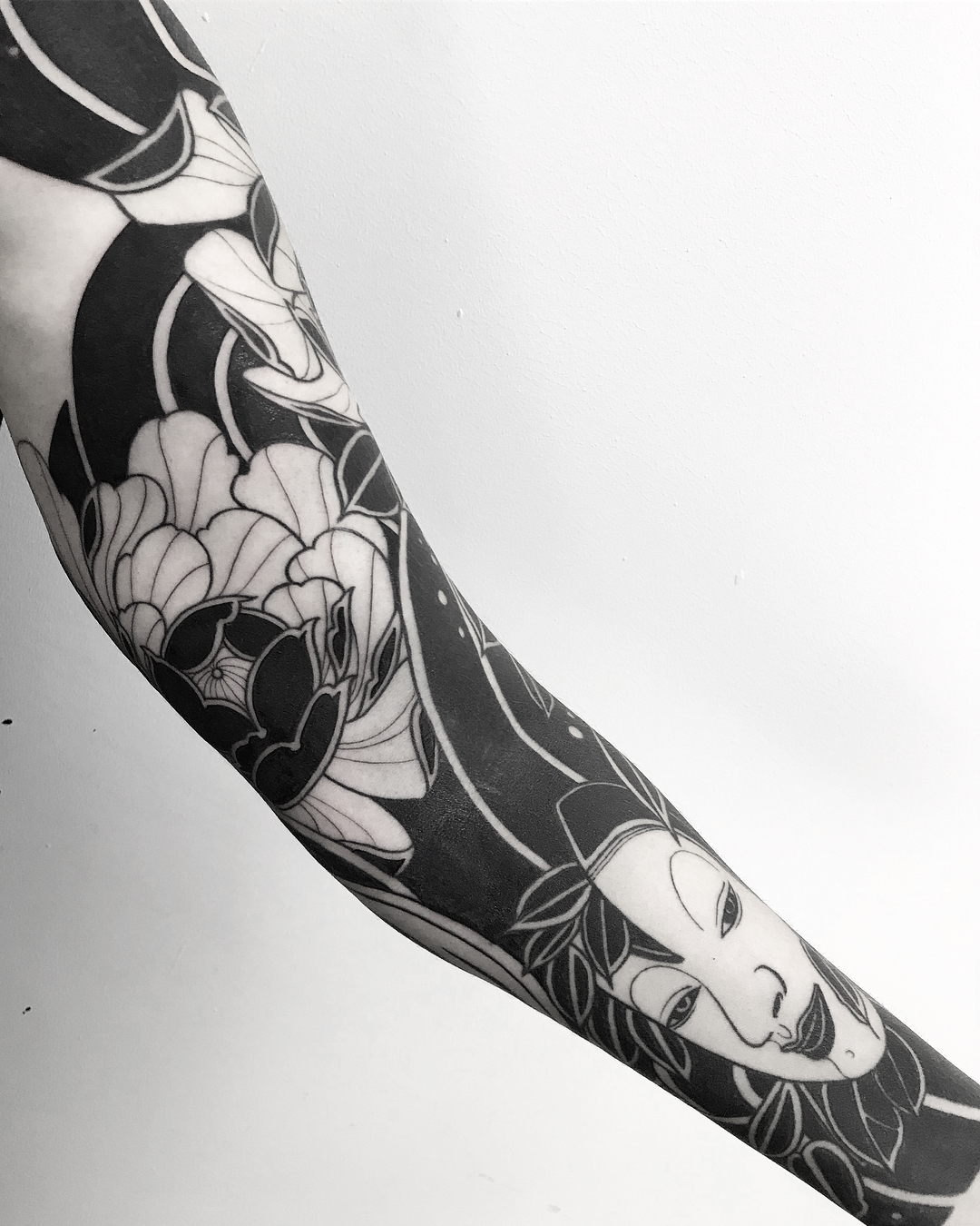 Japanese Ink on Instagram Unique Japanese black work tattoo sleeve by  codytattoo This is such a bold and creative sleeve Truly one of a kind  japanesetattoo
