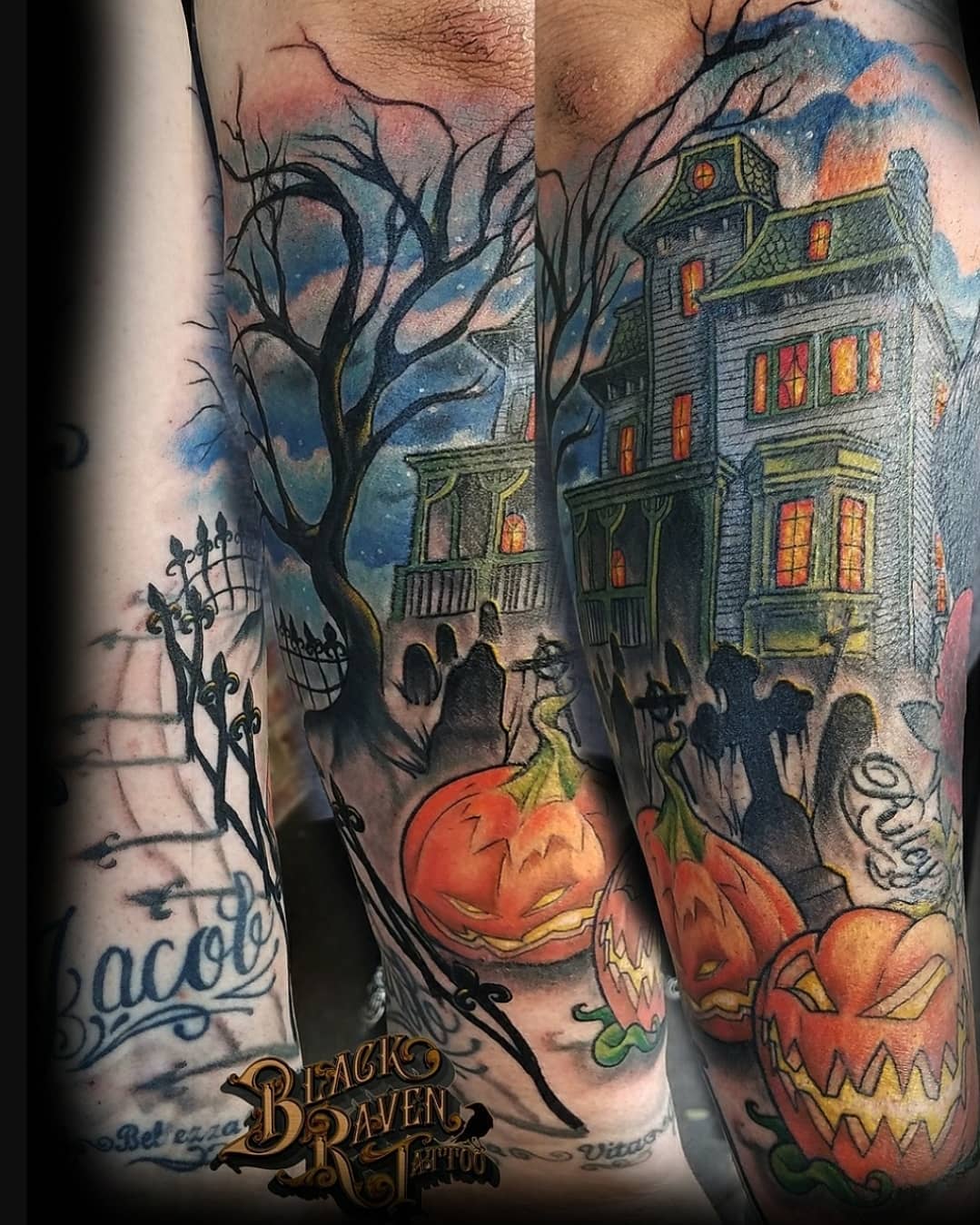 60 Haunted House Tattoo Designs For Men  Spooky Spot Ink Ideas